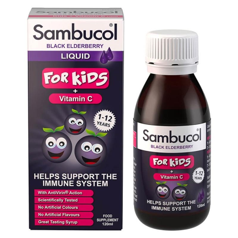 Olvos Sambucol Black Elderberry For Kids + Vitamin C, 120ml