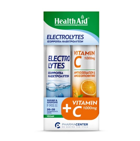 Health Aid Promo Electrolytes 20 Αναβράζοντα Δισκία & Vitamin C 1000mg 20 Αναβράζοντα Δισκία