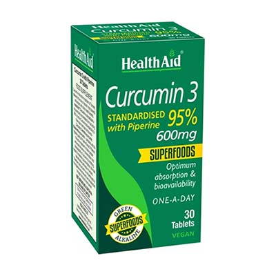 Health Aid Curcumin 3 with Piperine 600mg 30tabs