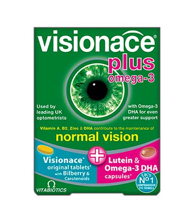 Vitabiotics Visionace plus Omega-3, 28 tabs & 28 caps