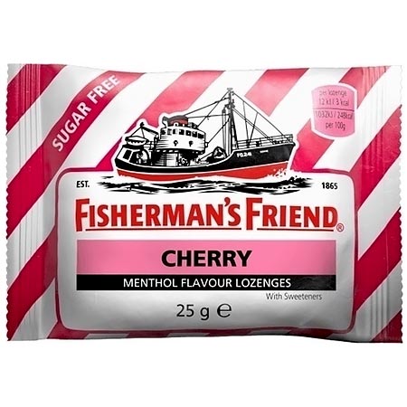 Fishermans Friend Cherry No Sugar 25gr Καραμέλες για το Λαιμό Κεράσι Χωρίς Ζάχαρη