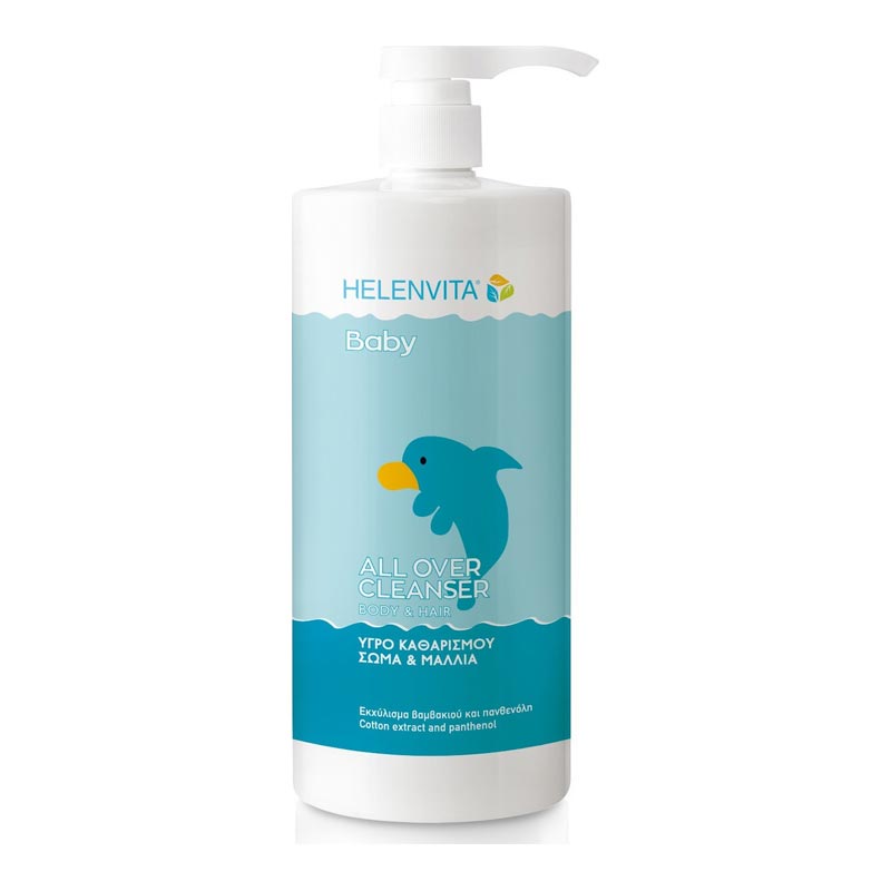 Helenvita Baby Βρεφικό Υγρό καθαρισμού για σώμα και μαλλιά με αντλία 1lt