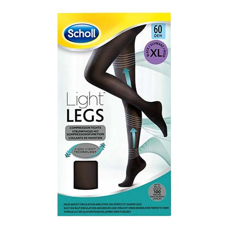 Scholl Light Legs Καλσόν Διαβαθμισμένης Συμπίεσης 60Den Μαύρο -XL-