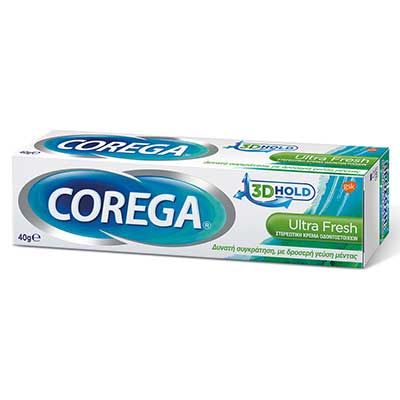 Corega 3D Ultra Fresh Στερεωτική κρέμα τεχνητών οδοντοστοιχιών 40gr