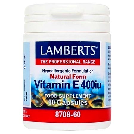 Lamberts Vitamin E 400iu Natural Form (As D-Alpha Tocopherol) 60 κάψουλες