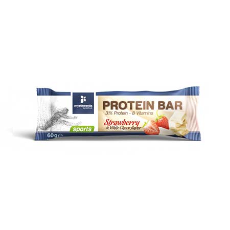 MyElements Protein Bar Strawberry & White Choco Flavor 60gr