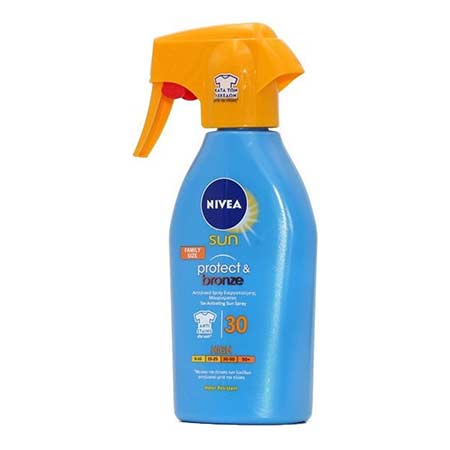 Nivea Sun Protect & Bronze Trigger Spray SPF30 Αντιηλιακό Σπρέι Για Όλη Την Οικογένεια 300ml