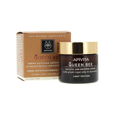 Apivita Queen Bee LIGHT Κρέμα Ημέρας Ολιστικής Αντιγήρανσης Ελαφριάς Υφής με βασιλικό πολτό 50ml