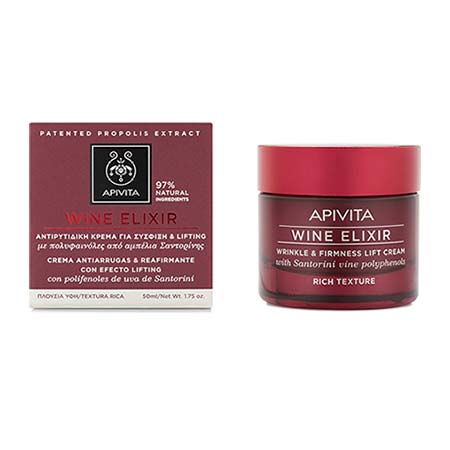Apivita Wine Elixir Αντιρυτιδική Κρέμα ΠΛΟΥΣΙΑΣ Υφής για Σύσφιξη & Lifting 50ml
