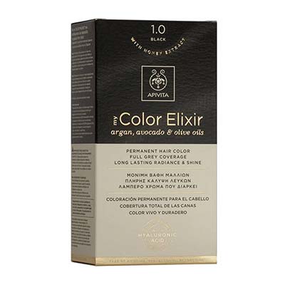 Apivita My Color Elixir Αrgan, Avocado & Olive Oils Βαφή Μαλλιών 1.0 Μαύρο