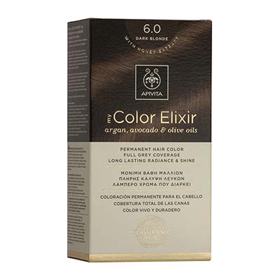 Apivita My Color Elixir Αrgan, Avocado & Olive Oils Βαφή Μαλλιών 6.0 Ξανθό Σκούρο