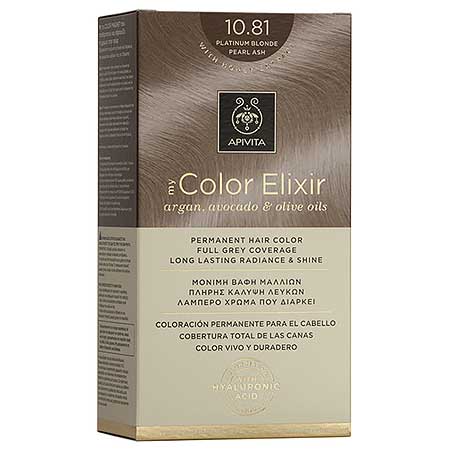 Apivita My Color Elixir Αrgan, Avocado & Olive Oils Βαφή Μαλλιών 10.81 Κατάξανθο Περλέ Σαντρέ