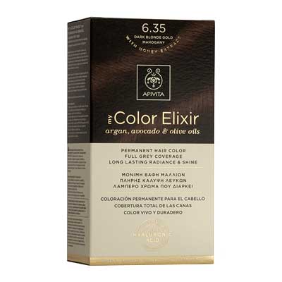 Apivita My Color Elixir Αrgan, Avocado & Olive Oils Βαφή Μαλλιών 6.35 Ξανθό Σκούρο Μελί Μαονί