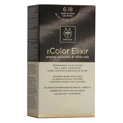 Apivita My Color Elixir Αrgan, Avocado & Olive Oils Βαφή Μαλλιών 6.18 Ξανξό Σκούρο Σαντρέ Περλέ