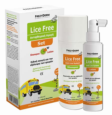 FREZYDERM LICE FREE SET (Shampoo 125ml + Lotion 125ml + Χτένα)