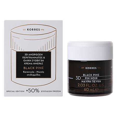 Korres Special Edition Black Pine Μαύρη Πεύκη 3D Κρέμα Ημέρας για Κανονικές/Μικτές Επιδερμίδες (+50% Επιπλέον Προϊόν) 60ml