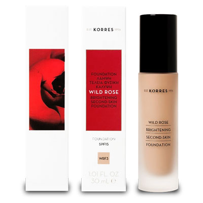 Korres Wild Rose Foundation SPF15 WRF3 Άγριο Τριαντάφυλλο Υγρό Make-Up 30ml