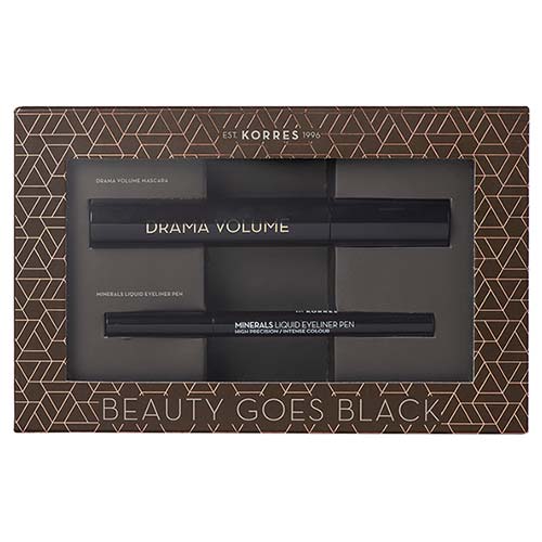 Korres Beauty Goes Black SET Mascara Drama Black + Eyeliner Pen Liquid Black