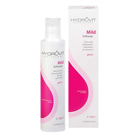 Hydrovit Mild Softsoap PH 5.5 Ήπιο υγρό καθαρισμού προσώπου & σώματος 150ml