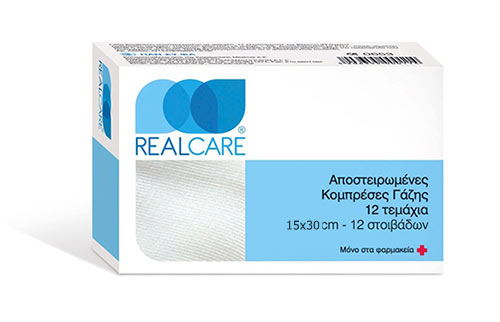 REAL CARE ΑΠΟΣΤΕΙΡΩΜΕΝΕΣ ΓΑΖΕΣ 15×30×12