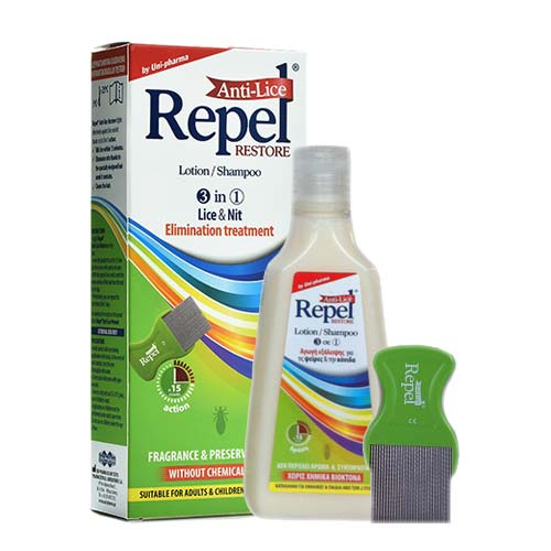 Uni-Pharma Repel Anti-lice Restore Lotion/Shampoo 200ml