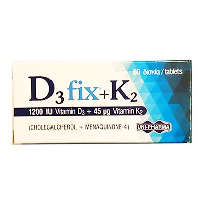 Unipharma D3 Fix 1200iu + K2 45mg 60caps