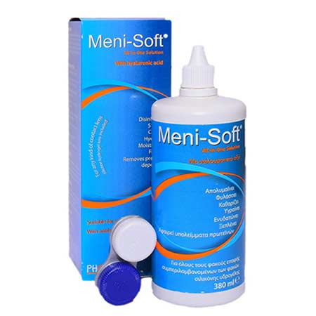 Pharmex Meni-Soft All-In-One Διάλυμα Καθαρισμού Φακών Επαφής 380ml