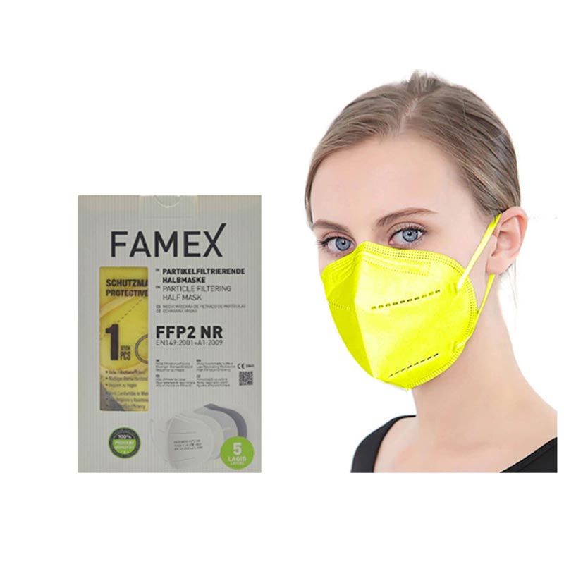 Famex Mask Μάσκες Υψηλής Προστασίας Κίτρινο FFP2 NR 10τμχ