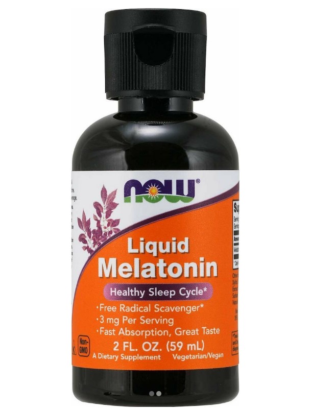 Now Foods Melatonin Liquid 3mg Συμπλήρωμα Για Την Αϋπνία 59ml