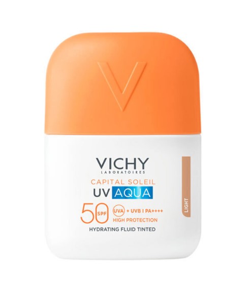 Vichy Capital Soleil UV-Aqua Hydrating Fluid Light Tinted SPF50 50ml - Λεπτόρρευστο Ενυδατικό Αντηλιακό Προσώπου Mε Χρώμα