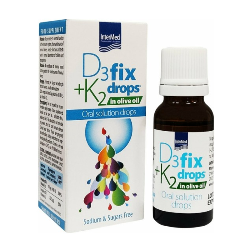 Intermed D3 + K2 Fix Drops In Olive Oil 12ml