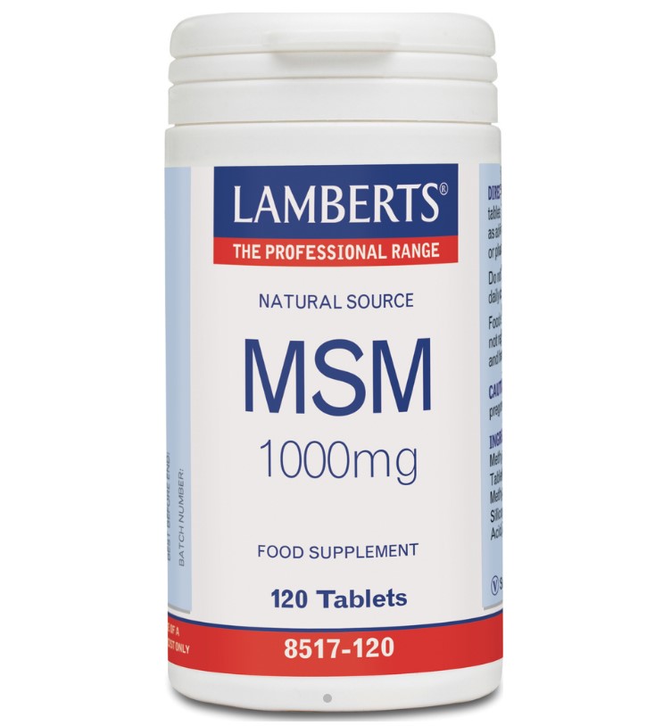 Lamberts MSM 1000mg, Συμπλήρωμα Διατροφής με Οργανικό Θείο για τη Διατήρηση της Φυσιολογικής Λειτουργίας των Αρθρώσεων, 120tabs