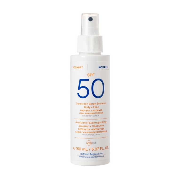 Korres Sunscreen Spray Emulsion SPF50 Αντηλιακό Γαλάκτωμα Spray Σώματος & Προσώπου 150ml.