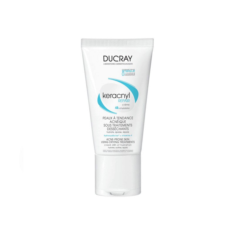 Ducray Keracnyl Repair Crème, Κρέμα που Ενυδατώνει-Καταπραϋνει το Λιπαρό Δέρμα 50ml