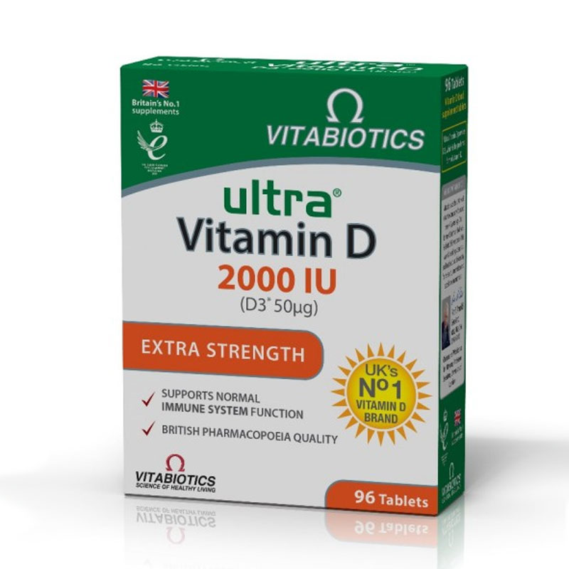 Vitabiotics Vitabiotics Ultra Vitamin D 2000 IU D3 50mg Συμπλήρωμα Διατροφής με Βιταμίνη D3, 96 Ταμπλέτες
