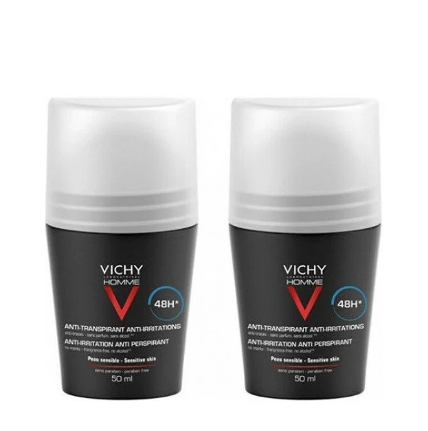 Vichy Homme Promo Anti-irritation Anti Perspirant 48h Roll-On 2x50ml