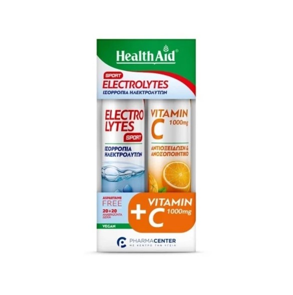 Health Aid Promo Electrolytes Sport 20 Αναβράζοντα Δισκία & Vitamin C 1000mg, 20 Αναβράζοντα Δισκία