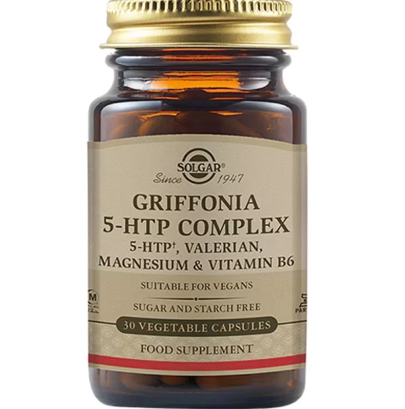Solgar Griffonia 5-HTP Complex Σύμπλεγμα Βιταμινών Κατά του Άγχους 30 Φυτικές Κάψουλες