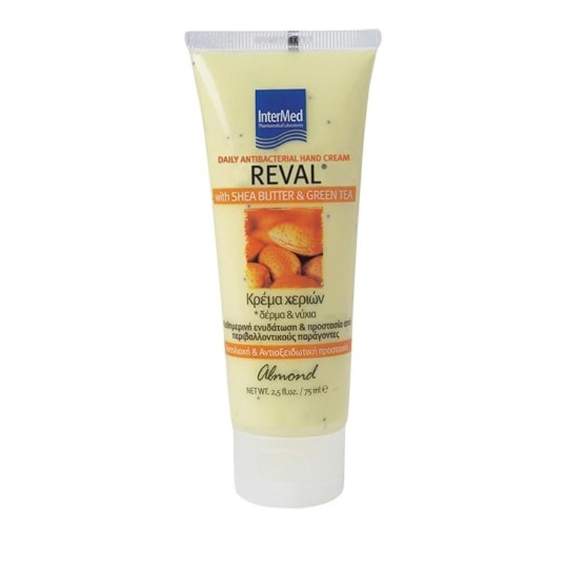 Intermed Reval Daily Hand Cream Καθημερινή Αντιβακτηριδιακή Κρέμα Χεριών Με Άρωμα Almond 75ml