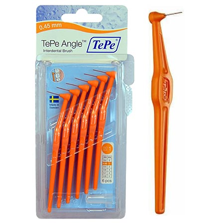 TePe Angle (Γωνιακά) 0.45 mm Νο.1 Πορτοκαλί - 6 Τεμάχια