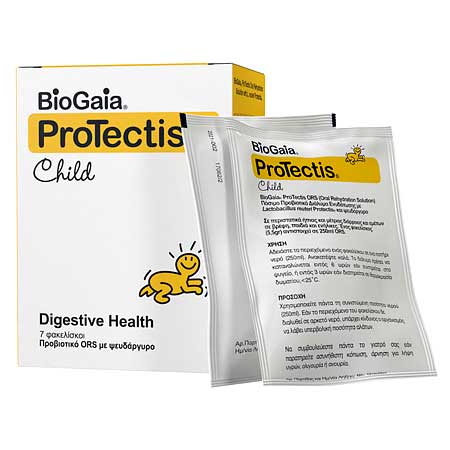 BioGaia ProTectis ORS Child Διάλυμα Ενυδάτωσης με Προβιτικό & Ψευδάργυρο με Ουδέτερη γεύση 5.5 gr x 7 φακελίσκοι