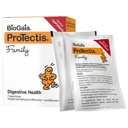 BioGaia ProTectis ORS Family Διάλυμα Ενυδάτωσης με Προβιτικό & Ψευδάργυρο με γεύση Πορτοκάλι 5.5 gr x 7 φακελίσκοι