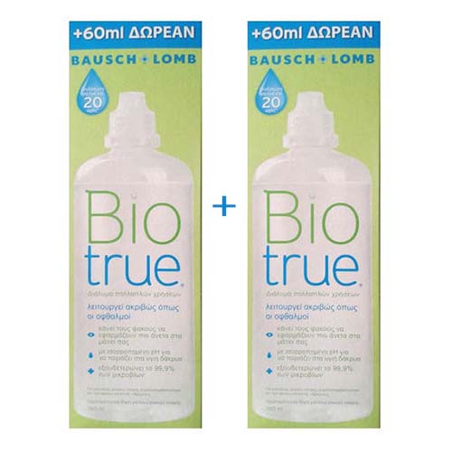 Bausch & Lomb Promo 1+1 BioTrue Υγρό Διάλυμα φακών επαφής 360+360ml