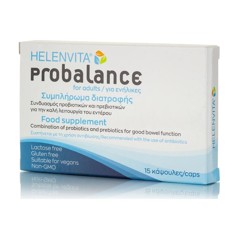Helenvita Probalance For Adults Συμπλήρωμα Προβιοτικών - Πρεβιοτικών 15 Κάψουλες