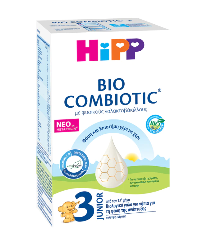 Hipp Bio Combiotic 3 με Metafolin 12m+ Βιολογικό Γάλα 3ης Βρεφικής Ηλικίας από 12ο Μήνα, 600gr