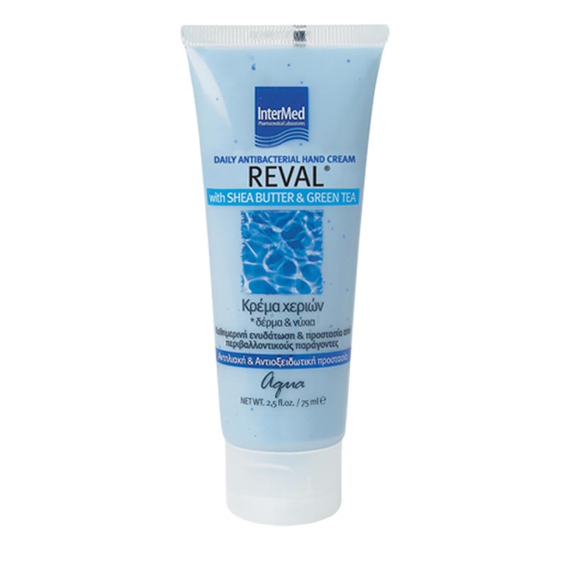 Intermed Reval Daily Antibacterial Hand Cream Aqua Aντιβακτηριδιακή Κρέμα Χεριών Για Ενυδάτωση & Προστασία 75ml