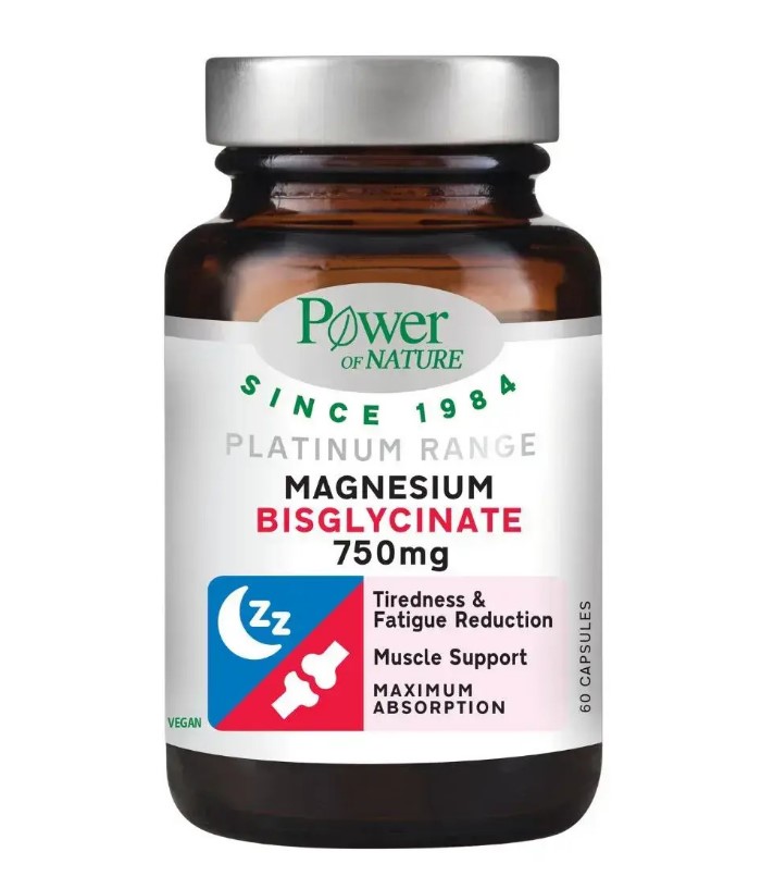 Power of Nature Platinum Range Magnesium Bisglycinate 750mg 60caps