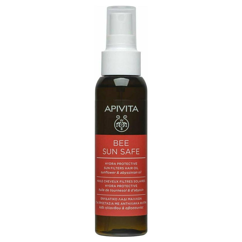 Apivita Bee Sun Safe Hydra Protection Sun Filters Hair Oil, Αντηλιακό Λάδι Μαλλιών με Ηλίανθο & Λάδι Αβυσσινίας 100ml