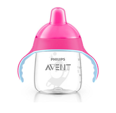 Philips Avent Κύπελλο με στόμιο & λαβές ΡΟΖ 260ml, 12m+ (SCF753/07)