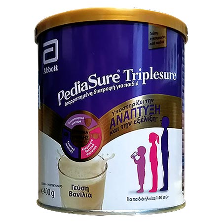 Abbott Pediasure Triplesure Συμπλήρωμα Διατροφής σε μορφή Γάλακτος για παιδιά 1-10 ετών με Γεύση Βανίλια - 400gr